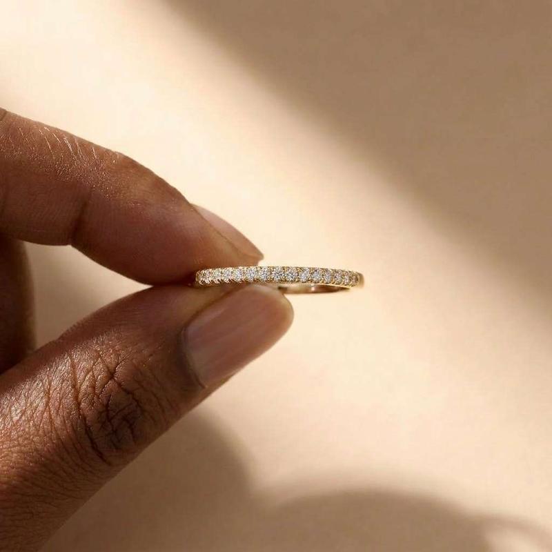 925 Sterling Silver Minimalist Thin Rings for Women Wedding Brilliant Cubic Zircon High Quality Female Finger Ring Jewelry