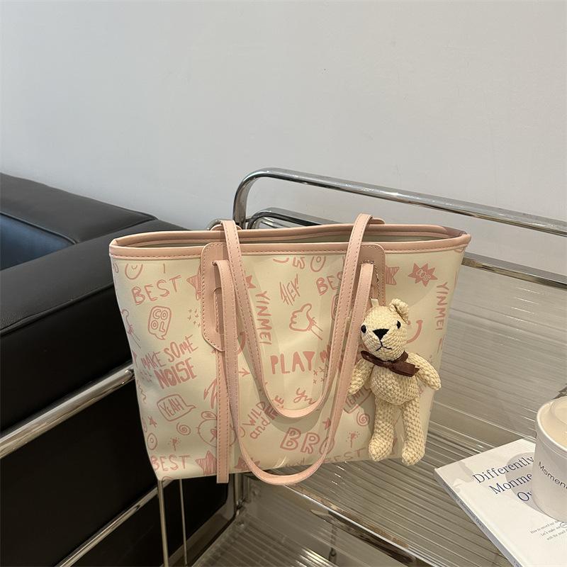 Einfache Temperament große Kapazität Tragetasche Damen 2025 Sommer neu kleine frische Druck Schulter Computertasche