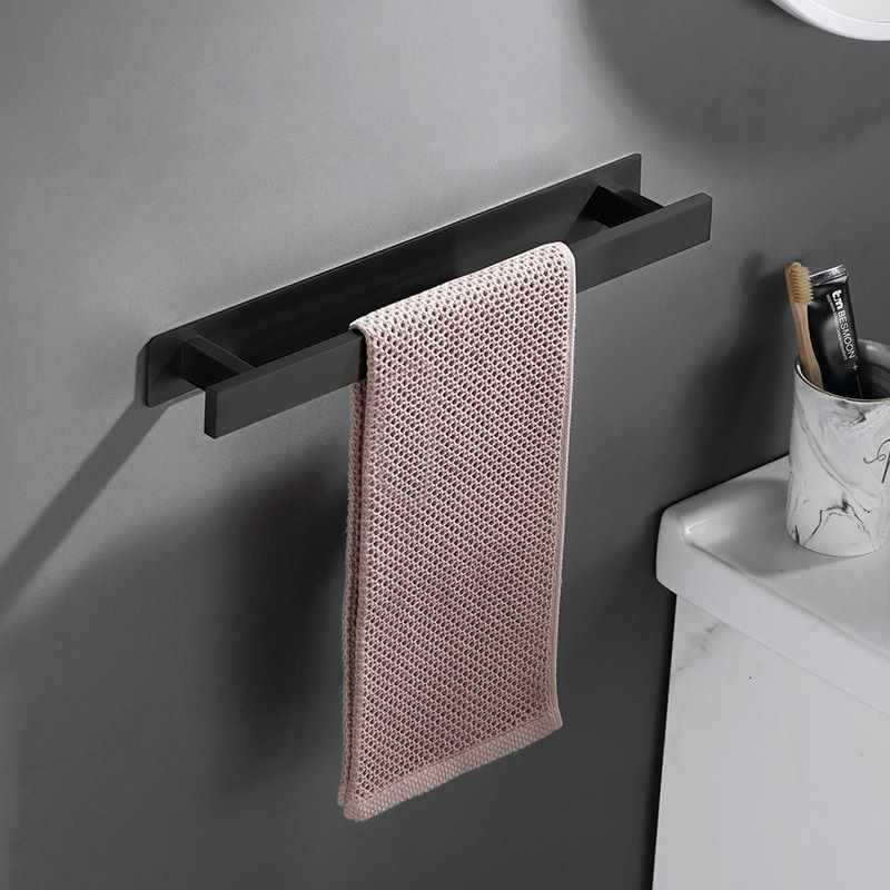 No Punching Towel Rack Stainless Steel 304 Wall-mounted Simple Bathroom Single Bar Towel Holder Bath Towel Rack Hygiene