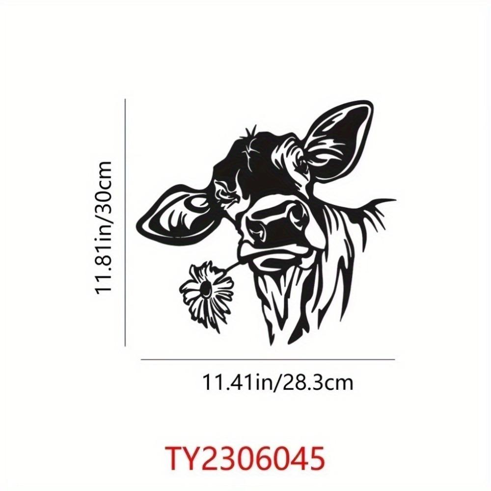 Black Metal Cow Wall Decor Rustic Kitchen Cafe Farmhouse Hanging Art