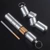 Stylish Cigarettes Container with Keychain Portable Cigarettes Holder Aluminum Metal Cigarettes Storage Tube for Men