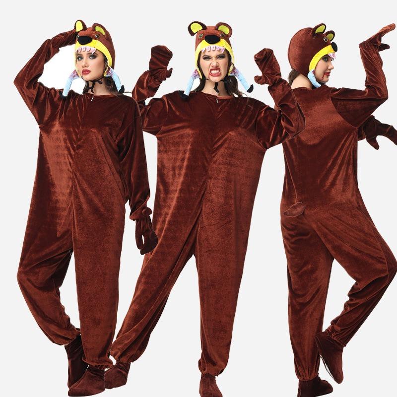 Halloween Cartoon Animal Onesie Man-eating Bear Brown Bear Animal Costume Cosplay Costume