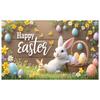 Bunny Background Easter Eggs Decor Easter Backdrop Happy Easter Display Wooden Texture For Family Gathering Spring Celebration