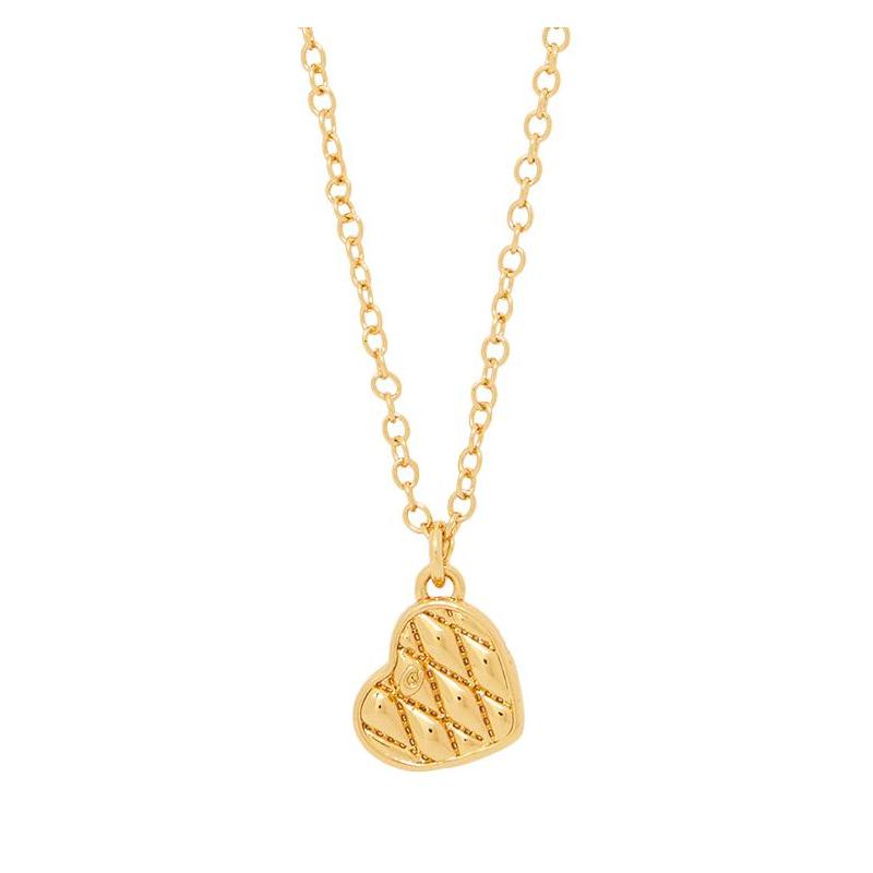 COACH Heart Shape Design Brass Necklace Women s Gold
