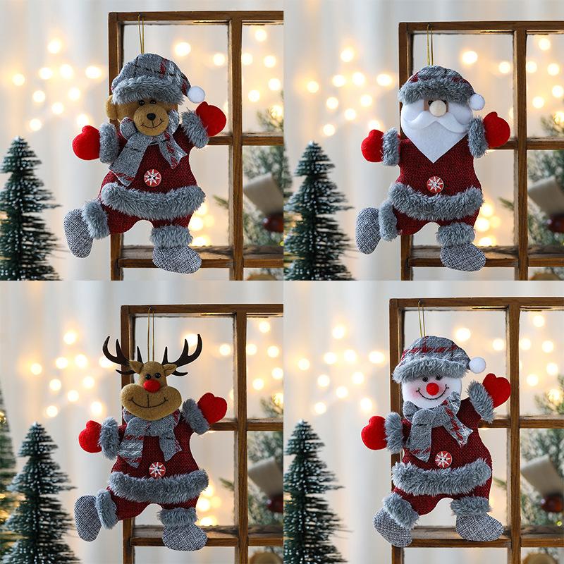 Christmas Reindeer Bear Plush Ornament Hanging Decor Window Display Christmas Tree Ornament Decorations New Arrival