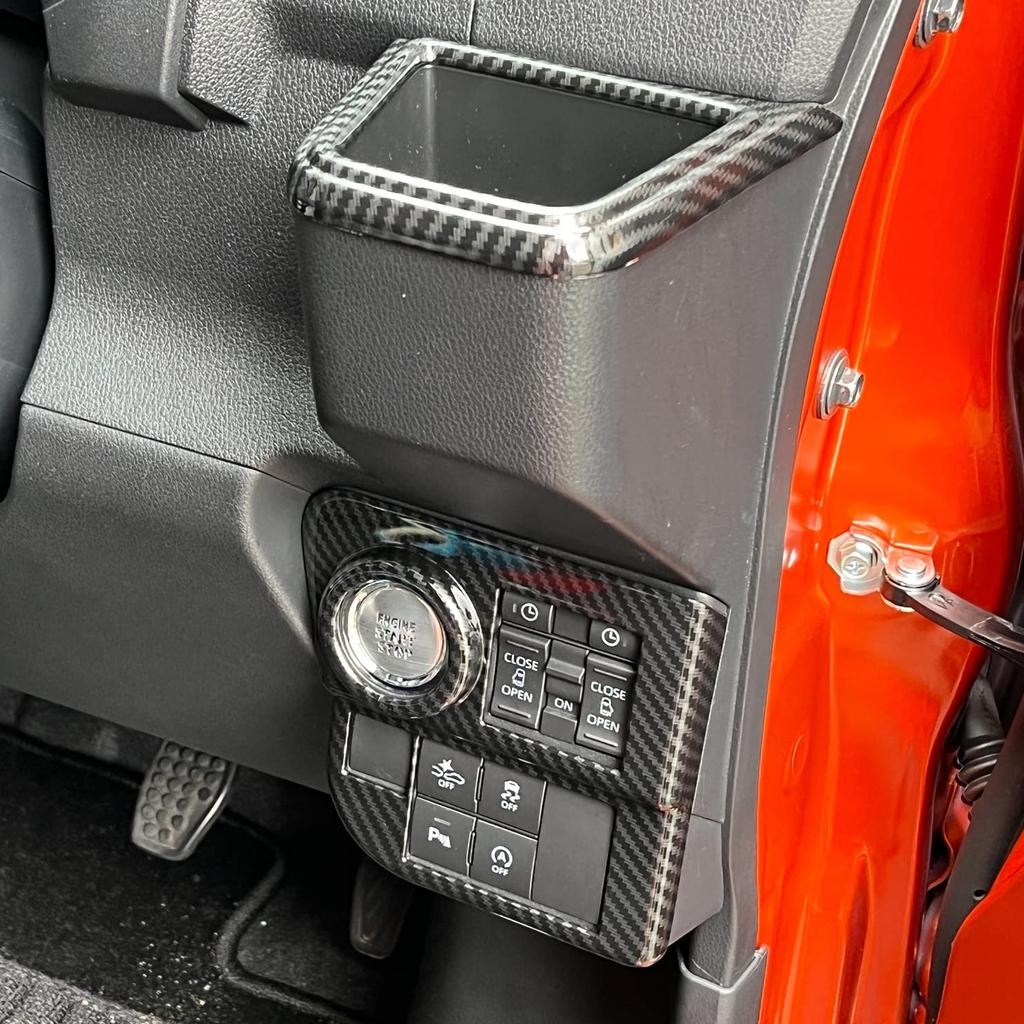 CGP Carbon Fiber Garnish Set of 3 for Atrai and Hijet Cargo S700V/S710V, Drink Holder/Air Conditioner Outlet, Upper and Lower Parts, D460-1D2D6D-SET3