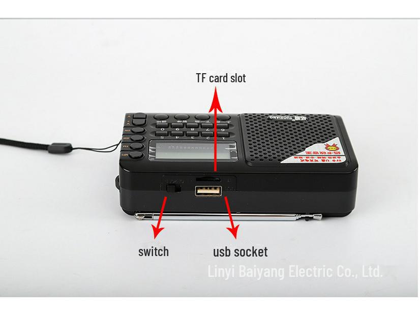 Tuoxiang 6621 Multifunktions-Tragradio und Musikplayer für Senioren