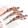 Rhinestone Hairpin Flower Leaf Metal Alloy Duckbill Hair Claws Retro Hair Clips Accessories For Women Shinning Ponytail Headwear