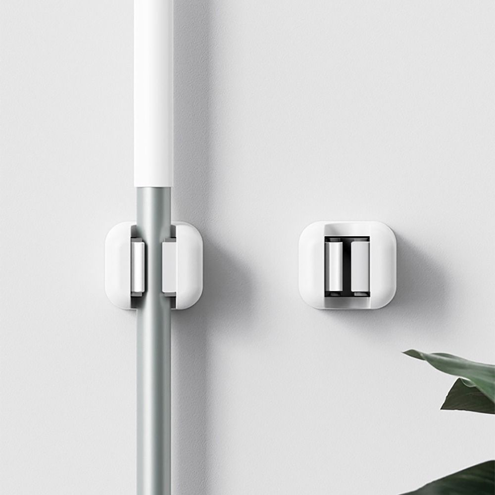 1Pcs Non Punching Mop Holders Wall Mounted Self-adhesive Hooks New Mop Clip