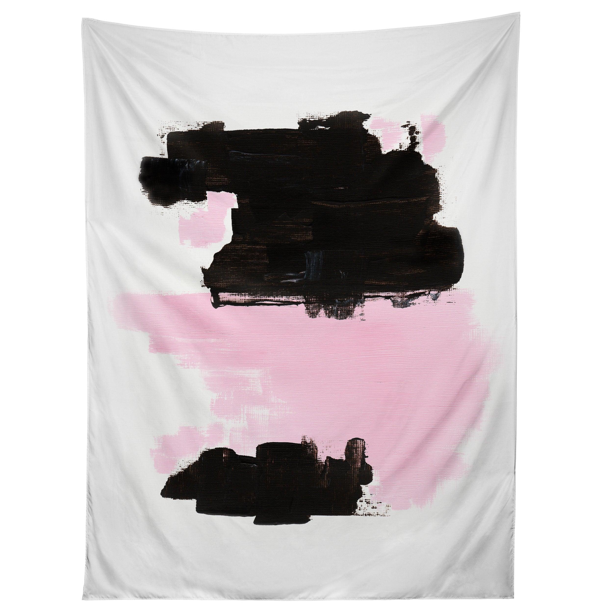 MINIMAL BLACK AND PINK III tapestry 75x100