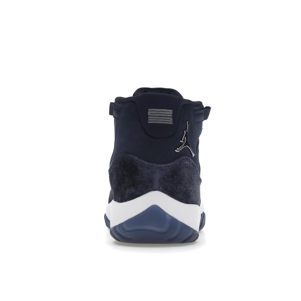 Air Jordan 11 Retro Midnight Navy Velvet Women Sneakers Blue Metallic-Silver White AR0715-441