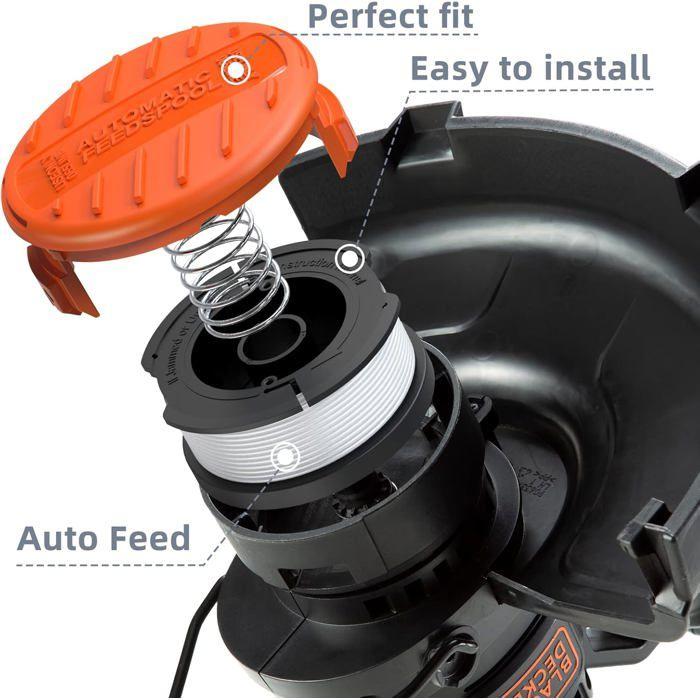 Bobine de Fil Coupe Bordure - TRAHOO - Compatible Black &amp; Decker - 8 Pack - 1.65mm - Résistance à l'abrasion