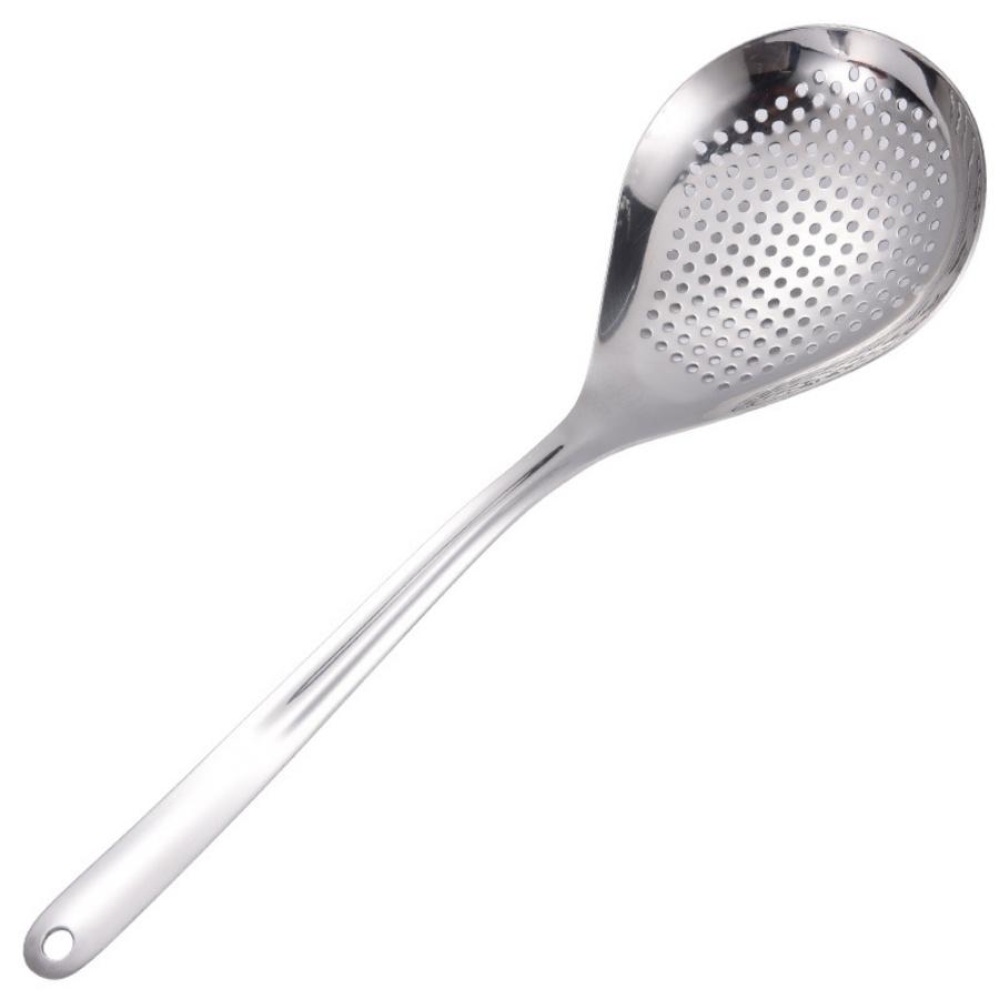 SUS304 stainless steel big end colander, pepper spoon, food spoon, kitchen household Lo mein dumpling cooking spoon