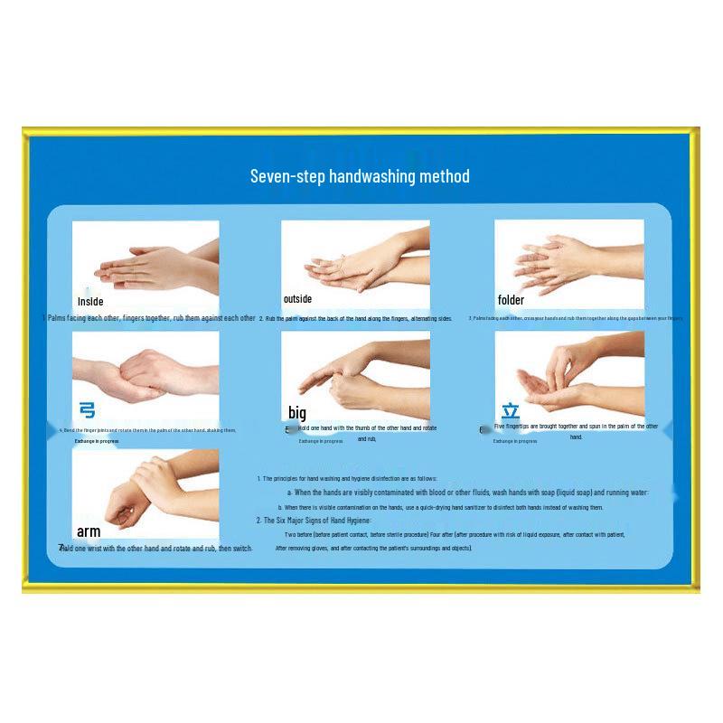Bingyu BJ191 7-Step Handwashing Guide Wall Decal