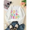 Kids Sweatshirt,Colorful Numbers Stars Hearts Crew Neck Fashion Sweatshirt, Autumn And Winter Top