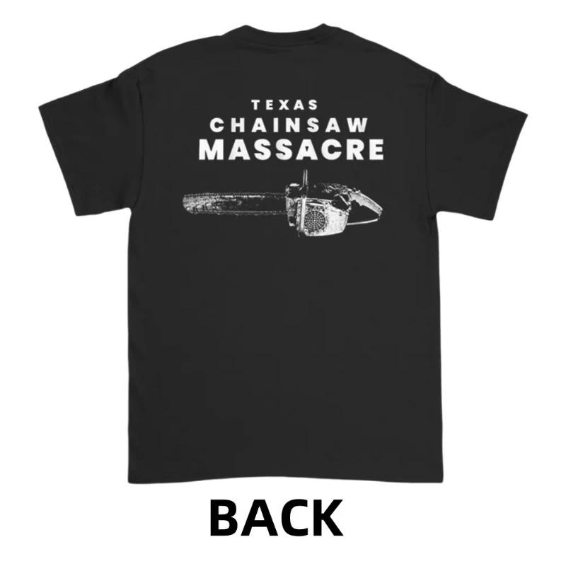 2025 Summer Texas Chainsaw Front and Back T-shirt Printed Cotton Round Neck Loose Casual Trendy Top Oversized High Quality Soft