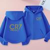 Kinder Voetbal Hoodie Letter CR7 Rits Stijl Jas Sweatshirt Jongens Meisjes 3-12 Jaar Lange Mouwen Losse Top Casual Sportkleding