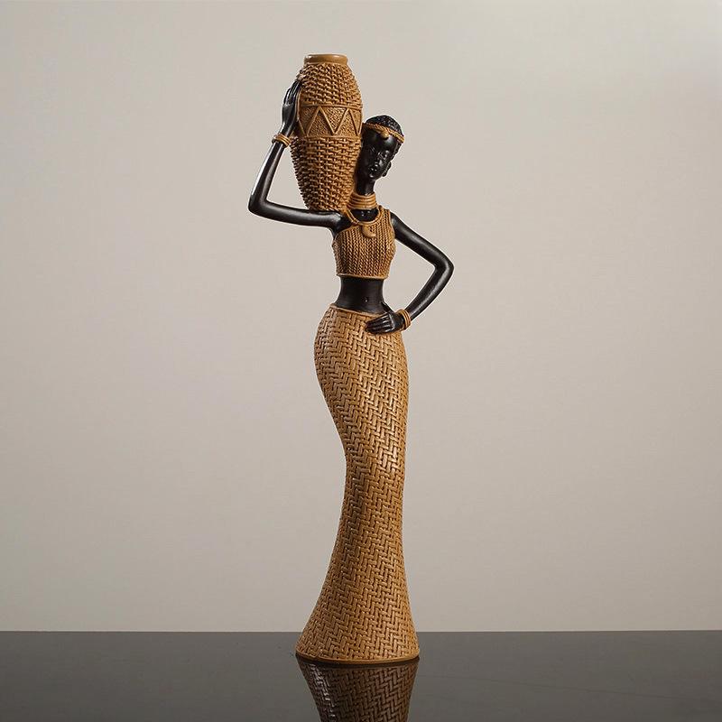 

Ретро Африканская Девушка Дом Этнический Стиль Ремесло Смоляные Украшения Креативные Подарки Гостиная Кабинет Персонаж Украшения