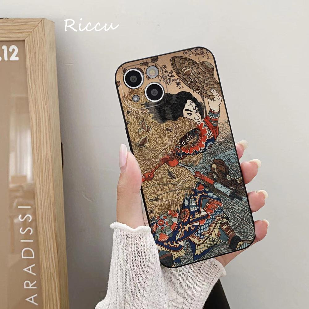 

ДЛЯ iPhone 14 Ukiyo-e японский стиль искусства мягкий чехол для iPhone 14 11 12 Pro 8 7 Plus X 13 Pro MAX SE2020 XR XS RICCU мягкие чехлы iphone 14