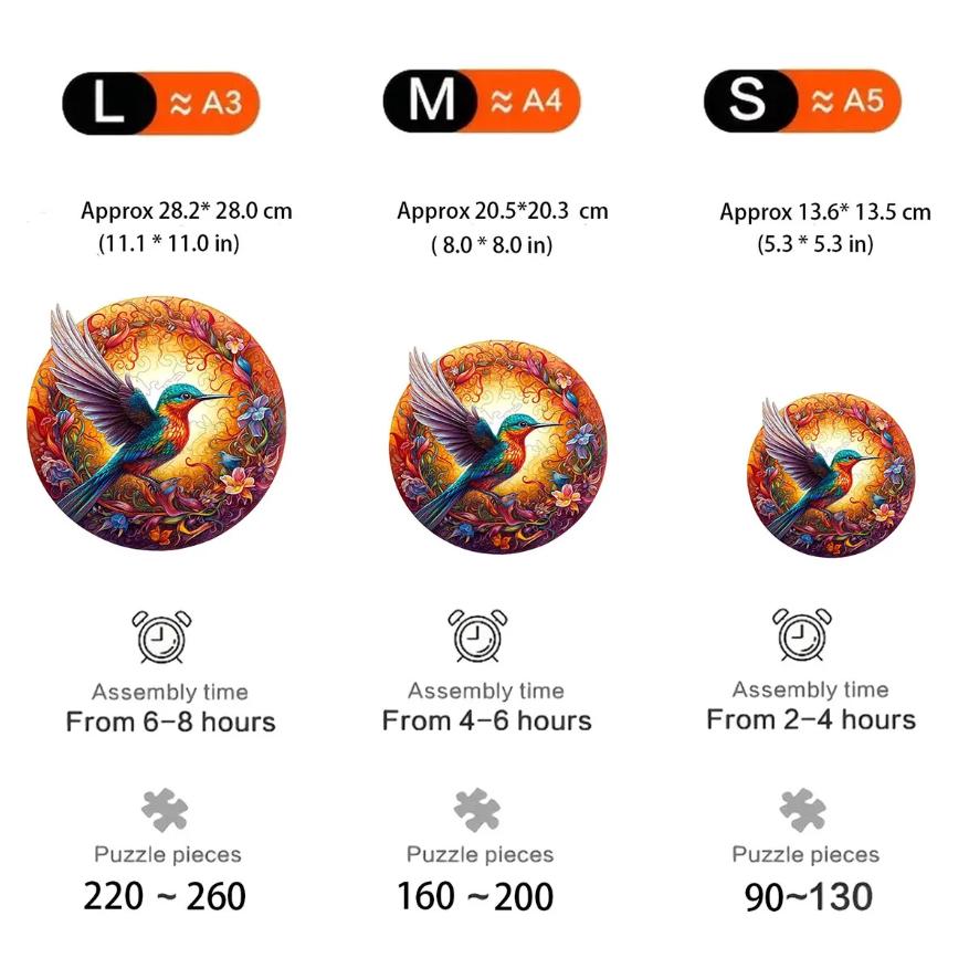 Wooden Animal Puzzle Unique and Mysterious Circular Bird Puzzle for Adults or Children Holiday Gift Interactive Game Wooden Toys