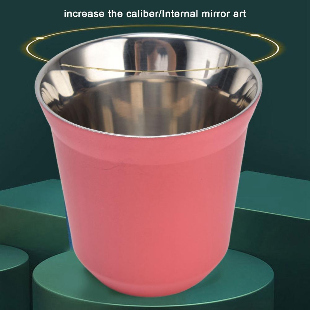 304 Stainless Steel Stainless Steel Coffee Mug Heat Resistance Double Wall Insulated Heat Resistant Coffee Cups 80ml Capacity
