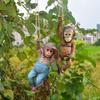 Monkey Statue Garden Hanging Ornaments Resin Crafts Monkey Hanger Sculpture Animal Pendants Outdoor Garden Yard Decoration