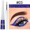 CmaaDu 16 barev Barevné flitry Glitter Powder Tekuté oční linky Flitry Tekuté oční linky