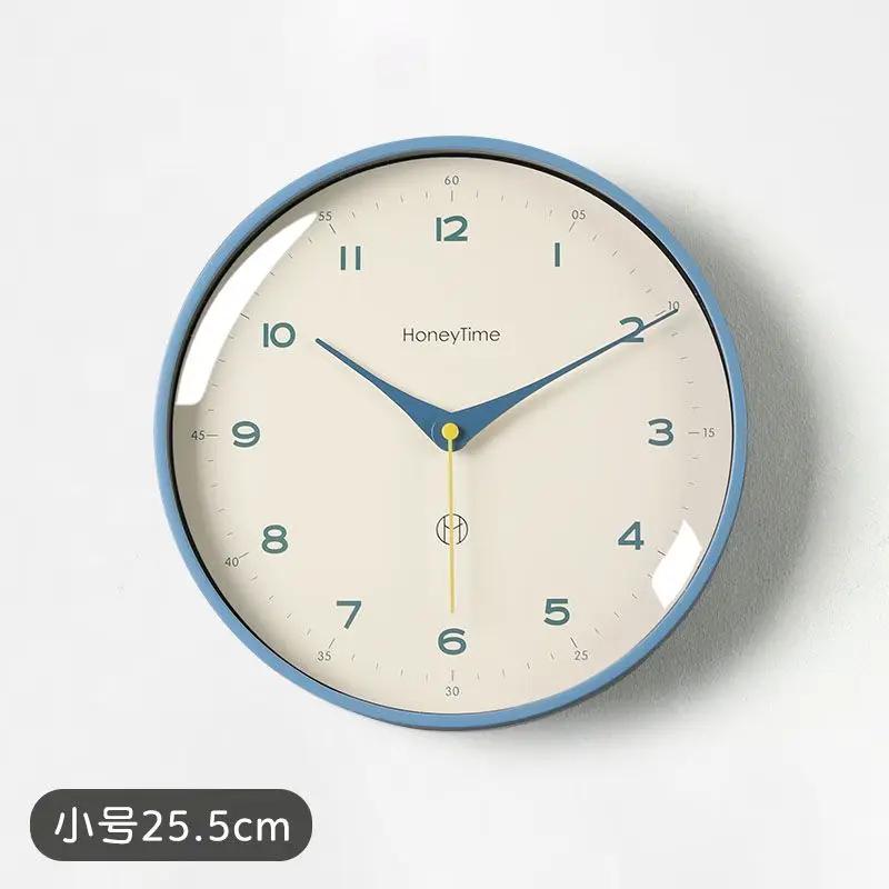 

10/12 Modern Simple Wall Clock Living Room Home Decoration Punch-free Round Wall Hanging Watch Nordic Fashion Mute Quartz Clock