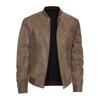 Autumn and winter locomotive jacket teen men's suede PU jacket casual stand-up collar leather jacket windproof