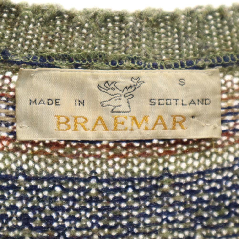 BRAEMAR 80s 90s Made in Scotland Old Overall handle Long sleeve sweater Men's Used