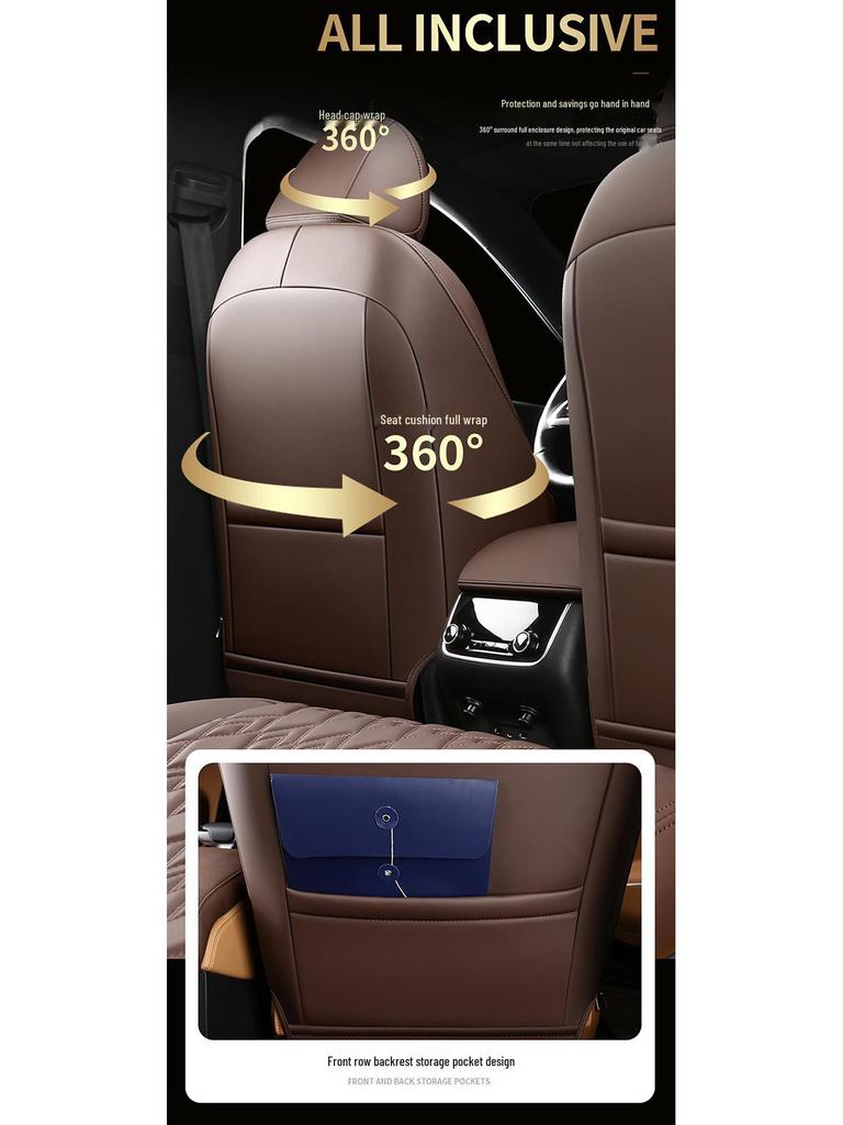 Nappa Leather Full-Cover Car Seat Cushion - Custom Fit for One Special Car, All-Season Use
