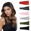 Women Solid Color Elastic Hair Bands Stretchy Wide Sports Headband Sweat Wicking Yoga Hair Wrap Fashion Headwear for Workout Fitness