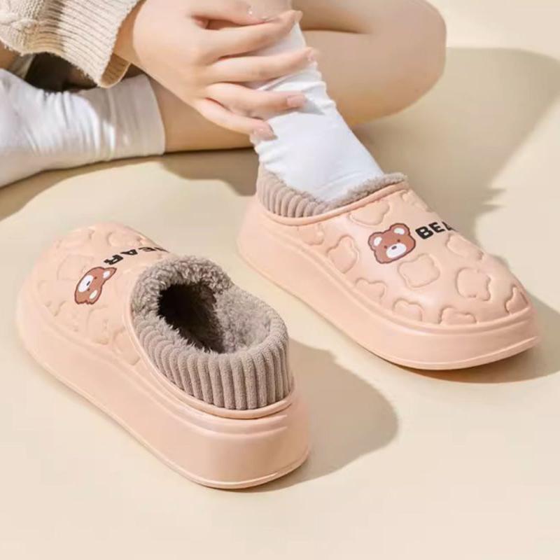Fashion Litfun Plush Lining Women's Slippers Waterproof EVA Lightweight Slides Fluffy Indoor Slides Furry Warm Cozy Slippers For Women