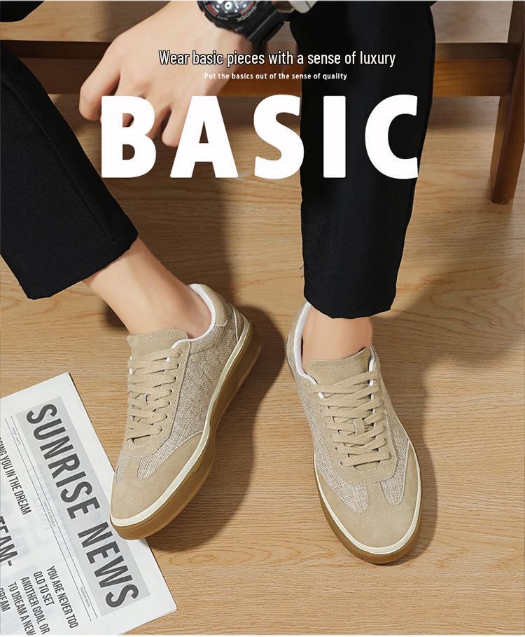 2026 Suede Cowhide Retro Men's Casual Shoes - Lightweight Linen Luxury German Trainer