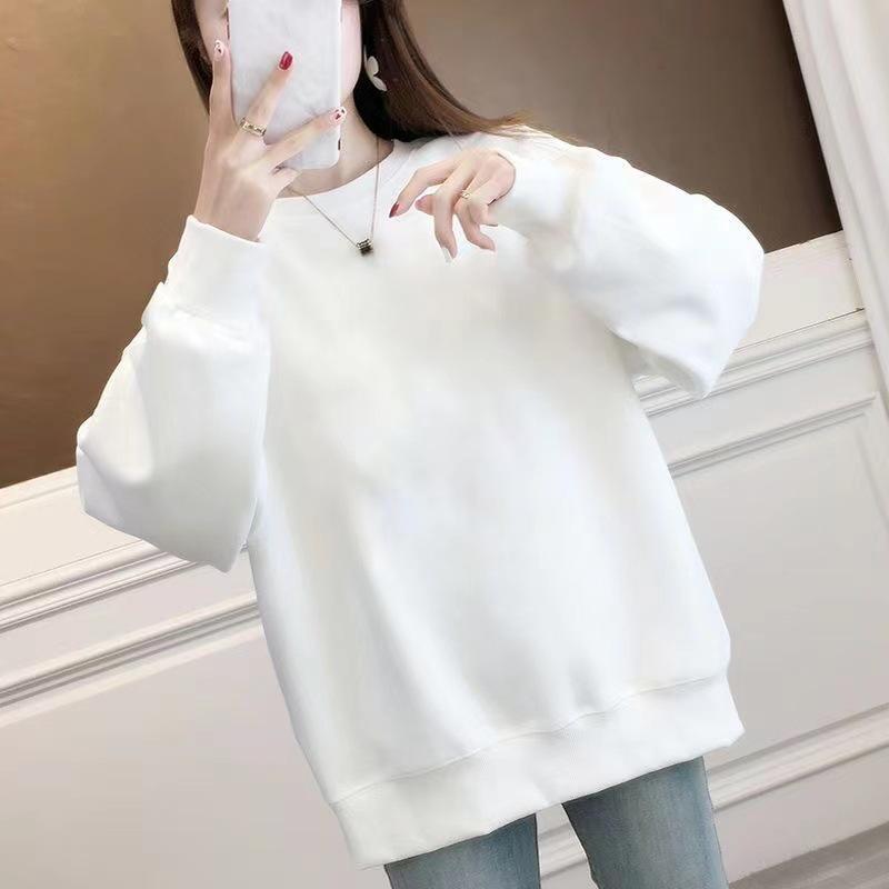 Douyin-Inspired Loose Round Neck Long Sleeve Autumn Hoodie - Korean Style Women's Fashion
