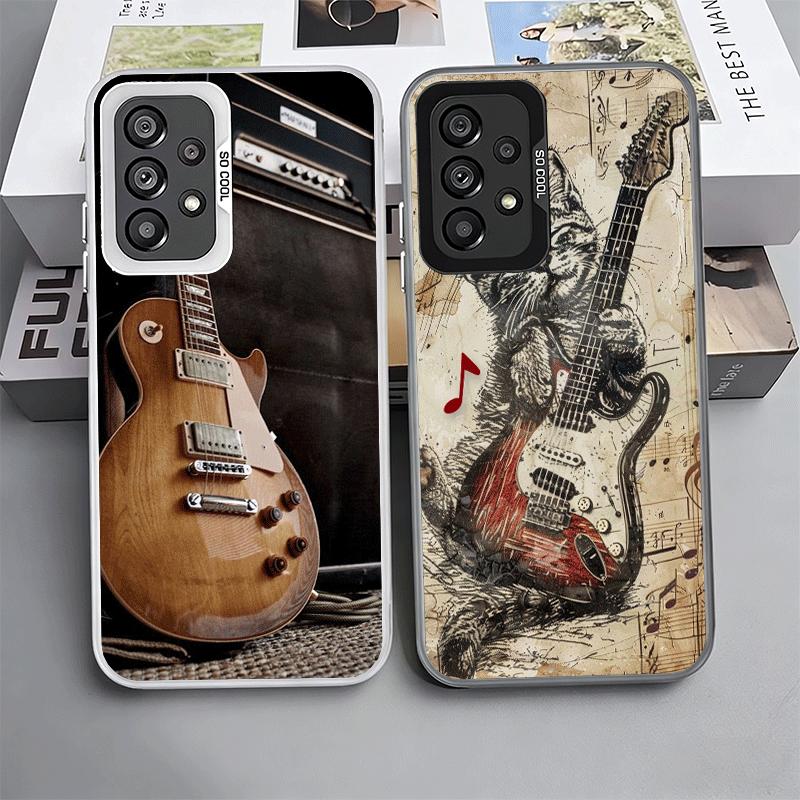 Guitar Retro Rock Music Shockproof Phone Case for Samsung A17 A16 A15 A14 A37 A57 A36 A56 A26 A35 A55 A25 A34 A54 A24 A13 A23 A3