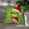 Green Christmas Grinch Pillow Cushion Cover Pillowcase Living Room Sofa Home Decorative Pillowcase