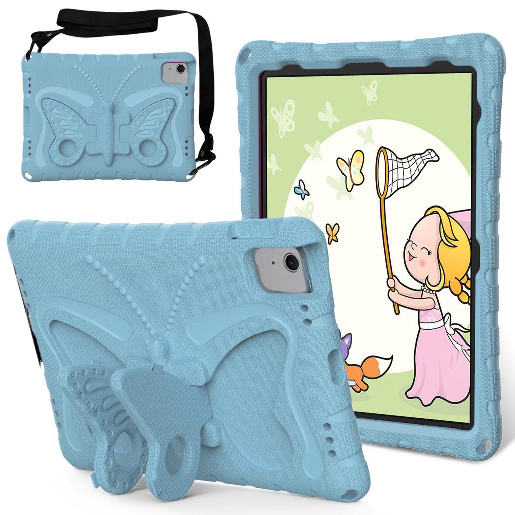 For iPad Air 11 (2025)/(2024) Case Butterfly EVA Tablet Cover with Kickstand/Shoulder Strap