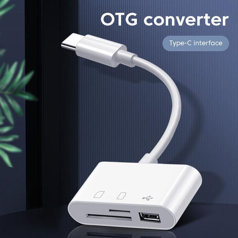 3 In 1 Type C To USB 2.0 SD/TF Memory Card Reader OTG Adapter HUB Data Transmission for MacBook Camera Android