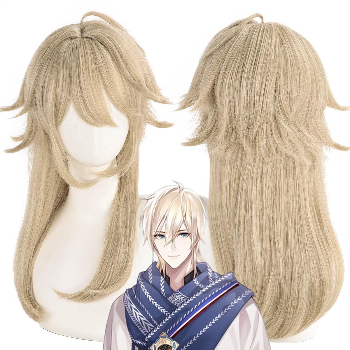 

Синтетический длинный светлый парик для косплея, термостойкое волокно, многослойные волосы, аниме, костюм для вечеринки, Хэллоуин, повседневное использование, оптом as the picture-