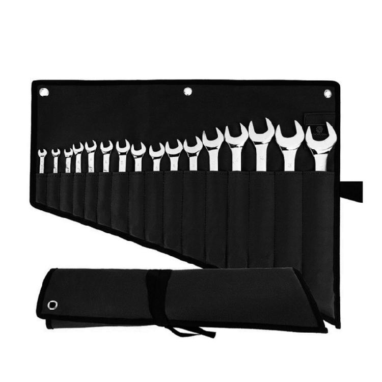 Organized Tool Pouch Reinforced 600D Cloth Fabric For Long Lasting Durability Wrench Roll Organizer Bag