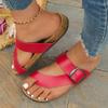 Papuci de plajă cu degete mari, cu cataramă și curea, model vară, simplu, pentru femei, cu toc înalt, cu toc înalt