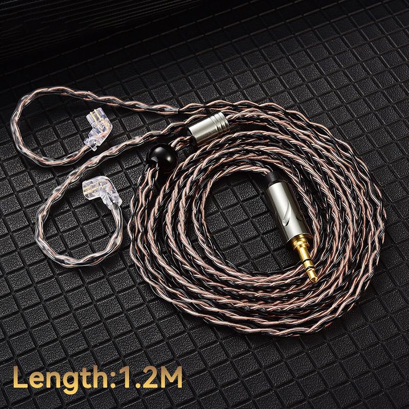 Qkz T1 Earphone Cable 8 Strand Copper Silver-Plated Upgrade Wire 3.5Mm Wired Headphone Cord For Zxn Zxt Ak6 Zs10 Edx Pro Zsr Cca