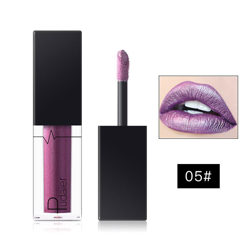 Gloss Labial Metálico Alto Brilho, Longa Duração, Fórmula Não Pegajosa, Batom Hidratante Brilho Labial Ideal para Festas, Encontros e Uso Diário