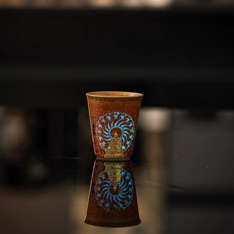 

Phaseless Rainbow Firewood Burning Teacup Personal Special Fluorescent Ceramic Tea Set Kung Fu Tea Set Master Cup Single Cup 200ml