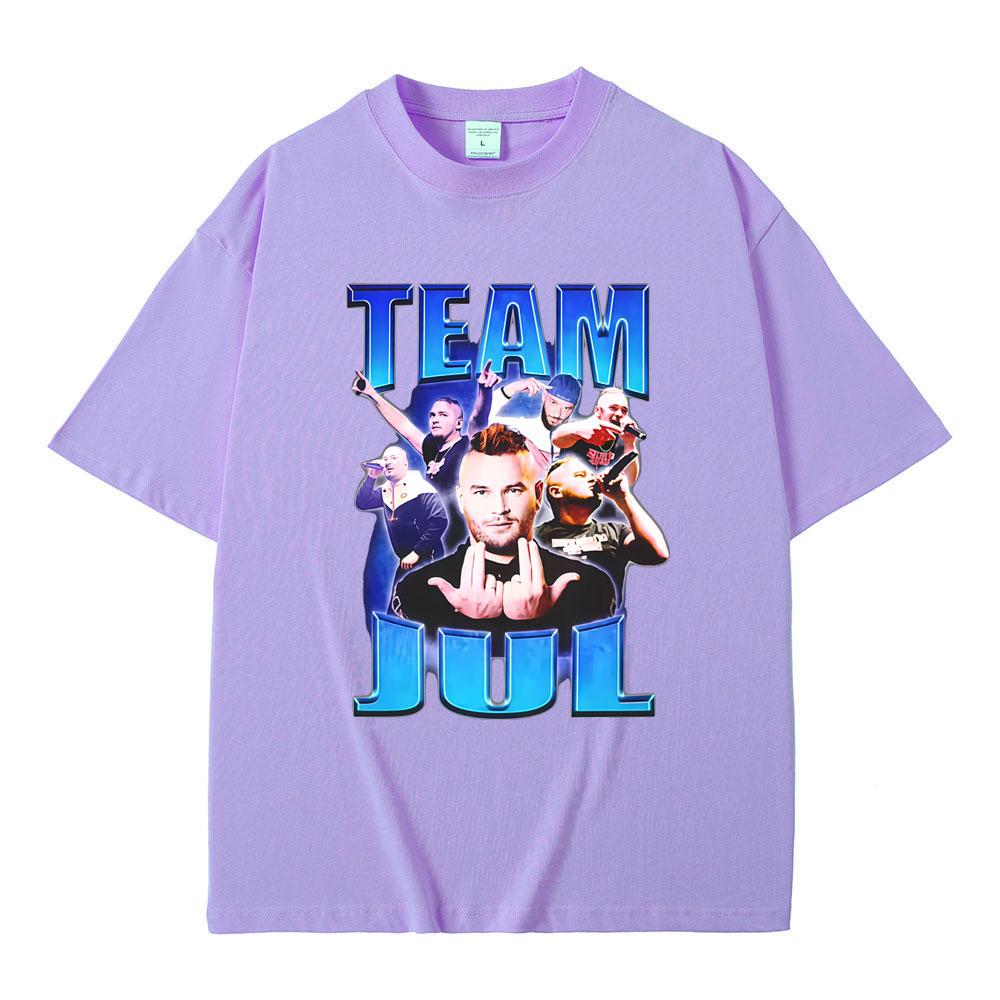French Rapper Team JUL Graphic Tshirt Men Women Hip Hop Fashion Trend Tshirt Male Casual Oversized Cotton Short Sleeve T Shirts