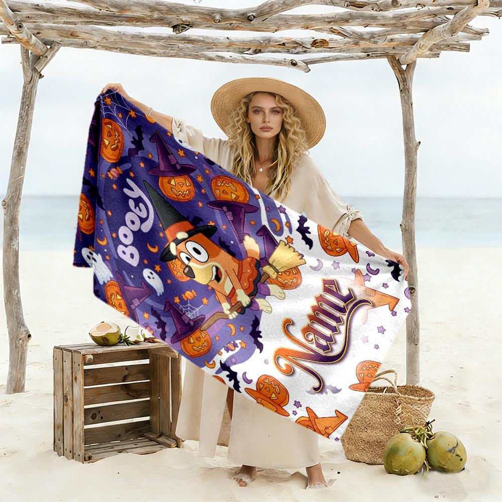 Halloween Friends Costumes Personalized Text Beach Towel High Absorbency & Quick-Dry