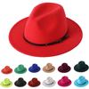 Fedora Hat Jazz Hat Men And Women Classic Black Leather Belt Fedora Panama Women Autumn And Winter Panama Hat
