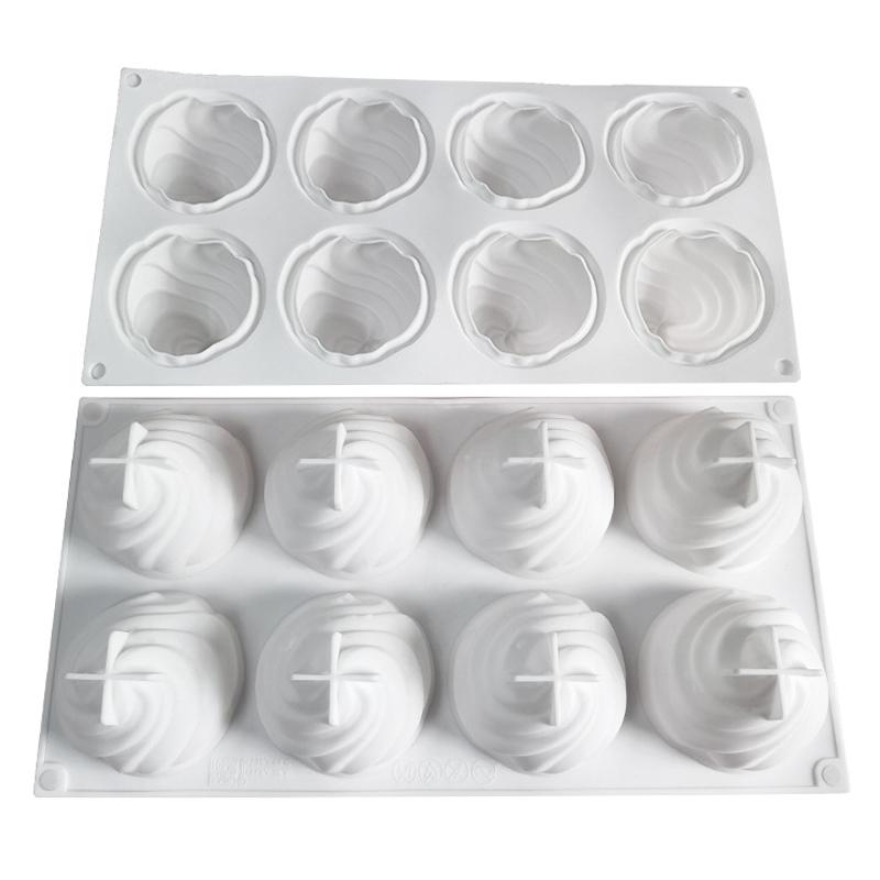 Spiral French Mousse Cake Silicone Mold DIY Pudding Jelly Baking Tool (BPA Free, No FDA Certificate)