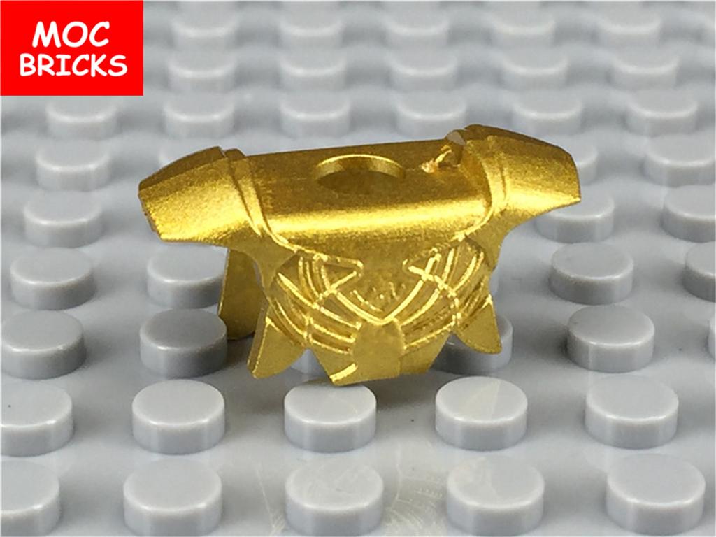 MOC Bricks DIY Painted Gold Armor Helmet Sword 4cm Figure Educational Building Blocks PG1124 Toy Kids Gifts